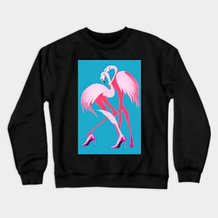 Two Flamingos in Pink Heels Crewneck Sweatshirt